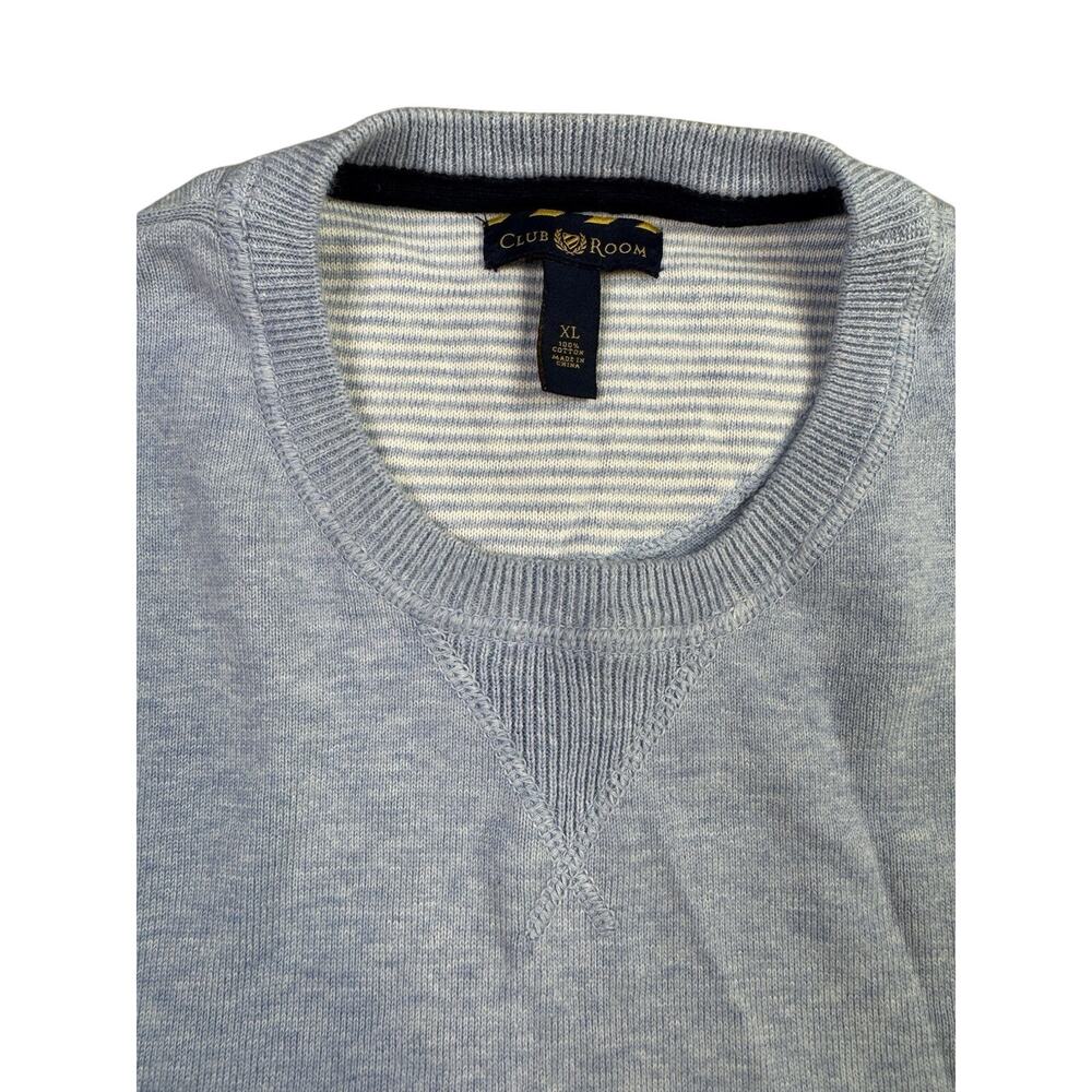 Club Room Men Size XL‎ Light blue crewneck sweater Academia fall old money